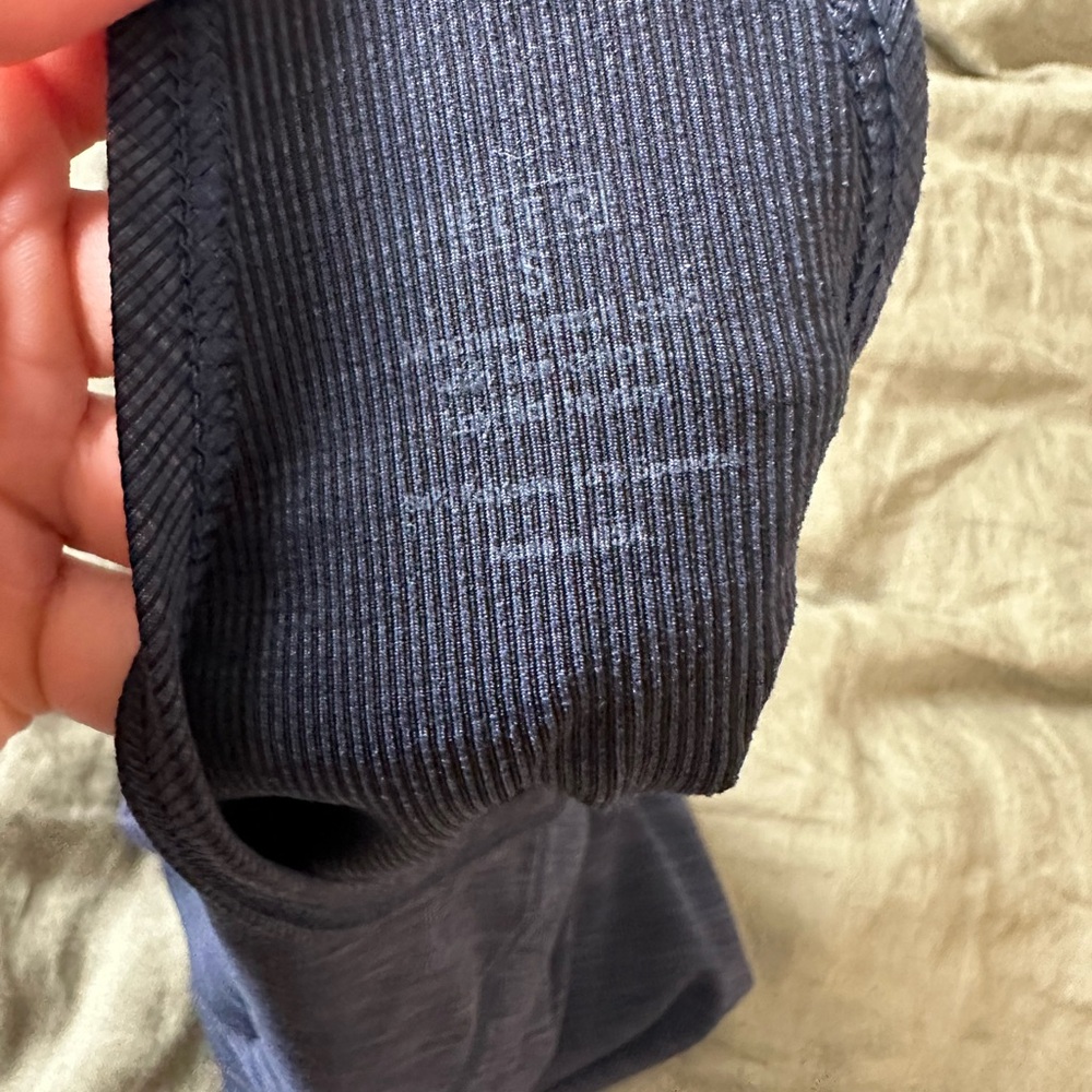 Fleo Navy Blue Ribbed Racerback Crop Tank - Picture 3 of 3